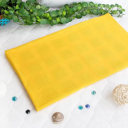 [GOLD] 100% Cotton Jacquard Weave Throw Blanket (50 by 59.8 inches)