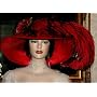 Kentucky Derby Hat Edwardian Style Hat Tea Hat Designed by Darna "Run for the Roses Crystal Fairy" Red & Black