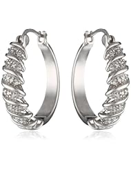 Sterling Silver Diamond "S" Earrings (1/10 cttw)