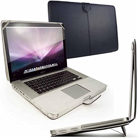 Tuff-Luv Faux Leather case cover with integrated stand for MacBook Pro Retina 13" - Black