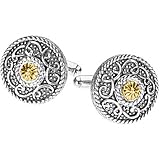 Sterling Silver and 14K Yellow Gold Cufflinks