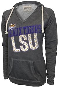 NCAA LSU Tigers Women's Sassy V-Neck Pullover, Lt. Charcoal, X-Large