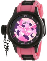 Invicta Womens 11356 Russian Diver Swiss Quartz Pink Rubber Strap Watch