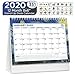 Zoe Deco 8x6 Inch Standing Desk Calendar + Stickers, 2020 Calendar Year Monthly Tent Style Flip Calendar, Modern Textures Design