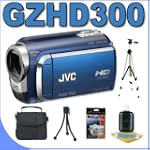 JVC Everio GZ-HD300 60GB Hard Drive HDD High Definition Camcorder (Blue) BigVALUEInc Accessory Saver Bundle $435.95
