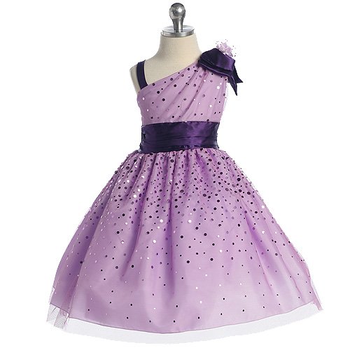 Girls Lilac Sparkle Easter Pageant Flower Girl Dress 12