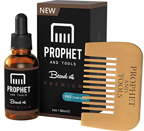 SUPER SALE Best Beard Oil and Beard Comb Kit comes with Free Beard Care Ebook Guide - Unscented Leave-in Conditioner, Softener, and Faster Beard Growth - For Grooming - Can Be Used On Hair and Dry Skin Areas - Anti-aging Serum and Natural Acne Treatm