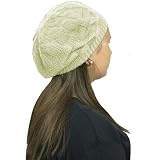 White Elegant Cable Beret