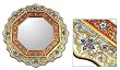 Painted glass mirror, 'White Star'
