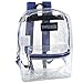 Clear Backpack With Reinforced Straps For School, Security, Sporting Events (Blue)