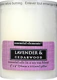51DV5amIZyL. SL160  Candle lite Essential Elements 3 Inch by 4 Inch Pillar with Soy Wax, Lavender and Cedarwood