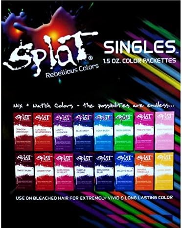 Splat Singles Hair Color Dye Foil Packs 1.5 Oz Semi-permanent Color Colour