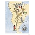 Map of South America, from Sebastian Cabot's Map of the World, c.1544 Subject Giclee Poster Print, 30x40
