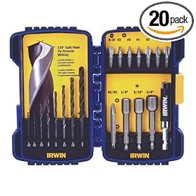 Irwin Industrial Tools 357020 Fastener Drive Tool and Drill Bit Set, 20-Piece