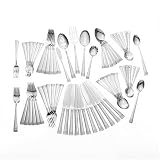 Cuisinart by Wallace Crescent 89-Piece Stainless-Steel Flatware Set, Service for 12