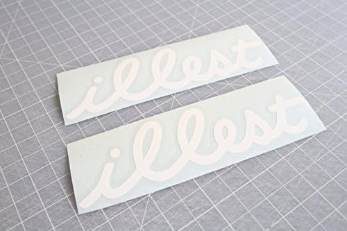2 Pieces Vinyl JDM EURO White Illest Drift Logo Evil King Car Decal Stickers