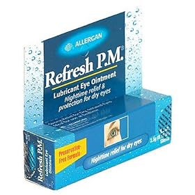 Click here to buy Refresh P.M. Lubricant Eye Ointment, 0.12 Ounces Sterile (3.5 g) by Allergan.