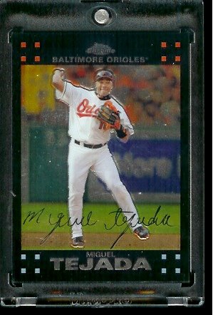 2007 Topps Chrome #180 Miguel Tejada Baltimore Orioles Baseball Card - Mint Condition - Shipped In Protective Display Case !