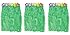 1 X Kid's Flowered Green Luau Hula Skirts (3 Pcs) w/Floral Waistbands