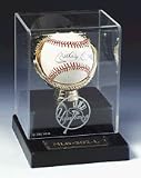 Single Baseball and Glove Display Case with Engraved MLB Team Logo