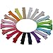 QingHan Little Girls' Double Prong Ribbon Lined Alligator Clips 20 Colors X2