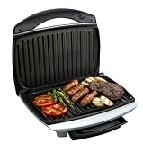 Kitchen & Housewares : Hinari CLHG10 Carl Lewis Family Size Health Grill Plus With Variable Temperature Control Dial And 30 Minute Timer Silver