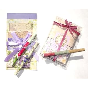 Mothers Day Pamela Gladding 8 Piece Shabby Chic Stationary Set - Notesbooks, Pens and Lavender Sachets