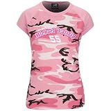  : Checkered Flag Michael Waltrip Ladies Pink Camo Tee