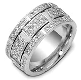 9mm modern diamond wedding band ring (1.47cts diamonds Platinum)