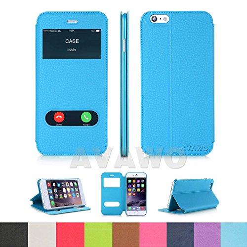 iPhone 6 Case, AVAWO Creative Smart Window View Touch Front Flip Cover Ultra Thin Folio Case for iPhone 6 4.7