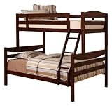 Twin over Double Solid Wood Bunk Bed - Brown