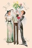Canvas Print, Lady Arranging Flowers - 12 x 18