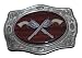 F64 Crossed Revolvers with Scroll Belt Buckle Guns Western