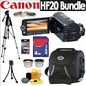 Canon Vixia HF20 HD 32GB 15X Optical Zoom Dual Flash Memory Digital Camcorder Accessory Bundle