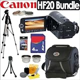 Canon Vixia HF20 HD 32GB 15X Optical Zoom Dual Flash Memory Digital Camcorder Accessory Bundle