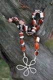 Agate long necklace, 'Spicy Daisy'
