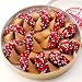 DOSE OF GOOD FORTUNES: A Dozen Dark Chocolate Hand-Dipped Fortune Cookies Decorated for Valentine's Day & Nestled in a Gold Container