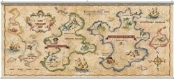 Pirate Adventure Antique Look Treasure Map Minute Mural