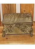 Rustic Green Hand Crafted Steel Flower Theme Box for Storage or Decoration