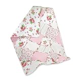 Pink Vintage Flower Patchwork Quilt