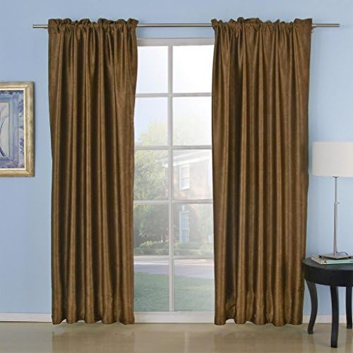 twopages Meet Embossed Blackout Thermal Rod Pocket Curtain (One Panel) 84Wx102"L Multi Size Available Custom 63/84/96/102 Inch Length