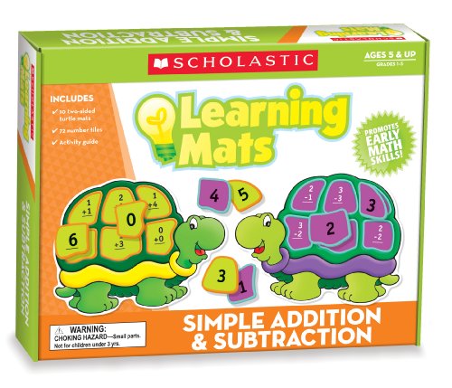 Scholastic Teacher's Friend Simple Addition & Subtraction Learning Mats, Multiple Colors (TF7115)