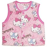 HELLO KITTY ハローキティ 総柄 フリースベスト スリーパー パジャマ ek4374 95cm ピンク