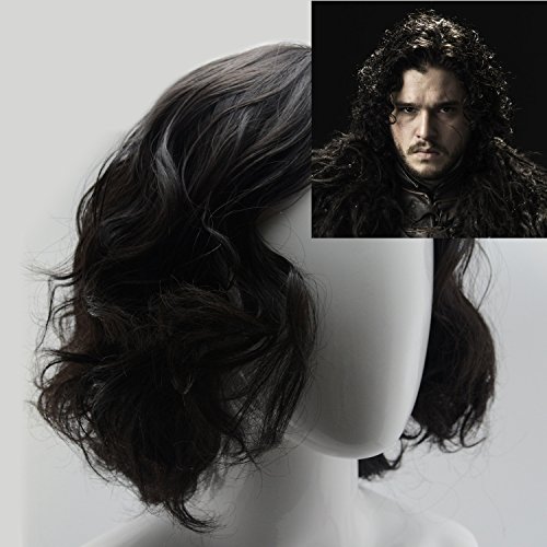 Iltoy men s curly short black wig & wig cap - game …