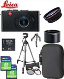 Leica D-Lux 4 10.1MP 2.5X Digital Camera (Black) + Leica Leather Carry Case (Brown) + Willoughby's Two (2) 4GB Deluxe Travelers Package