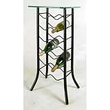 12 Bottle Wine Rack/Server - Satin Black Finish (Satin Black) (32"H x 15"W x 15"D)