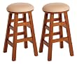 Winsome Wood 24-Inch Upholstered Swivel Barstool, Walnut, Set of 2