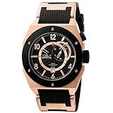 Invicta Men's 5836 Force Collection GMT 18k Rose Gold-Plated and Black Rubber Watch