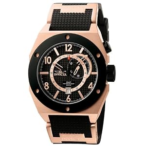 Invicta Men's Force Collection GMT 18k Rose Gold-Plated and Black Rubber Watch #5836