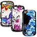 MOTOROLA CLIQ 2 MB611 THREE CASE COMBO, RAINBOW BUTTERFLY, RED FLOWERS, BLUE FLOWERS